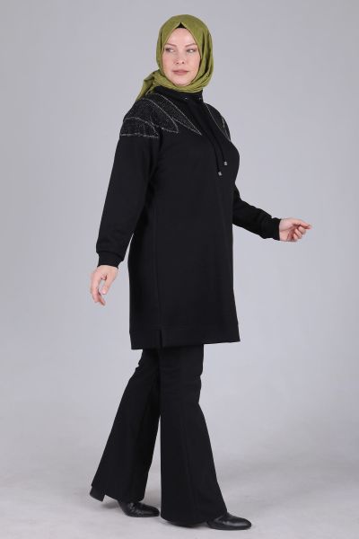Büyük Beden Tesettür Taş İşlemeli Tunik/Behrem