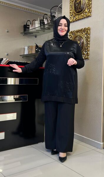 PUL VE BONCUK İŞLEMELİ SATEN KUMAŞ DTY. TUNİK/ FUAT GÜRŞEN