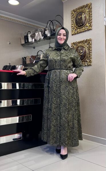 BELİ BAĞLAMA DTY. DESENLİ VİSKOZ ELBİSE/ SEÇİL