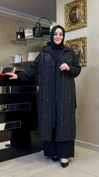 ÖNÜ BONCUK İŞLEMELİ YAKALI KAP/ FUAT GÜRŞEN