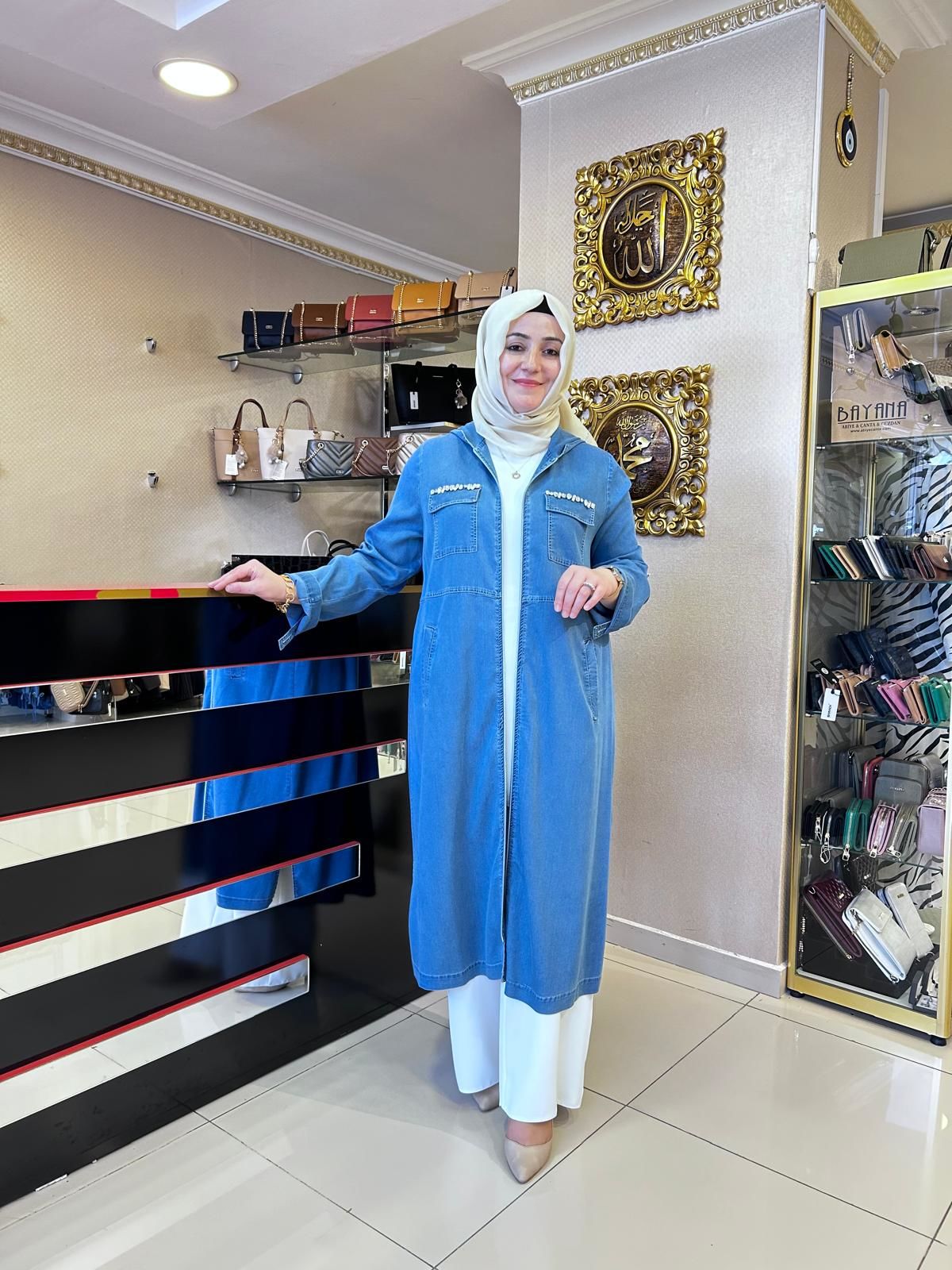 NİL KAP/ MÜSEMMA CEBİ TAŞ DETAYLI KOT KAP