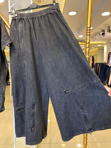 OVERSIZE MODEL YELEKLİ KOT TAKIM/ GHISA 9390