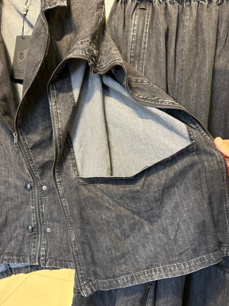 OVERSIZE MODEL YELEKLİ KOT TAKIM/ GHISA 9390