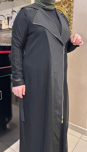 FERMUARLI FİLE CEKET - SANDY KUMAŞ ELBİSE/ NURCAN ÇETİN