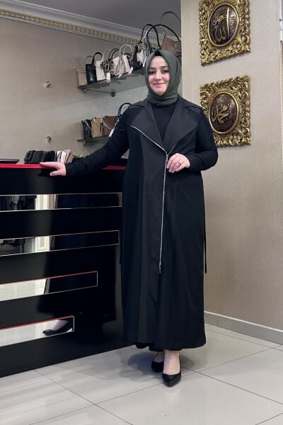 FERMUARLI FİLE CEKET - SANDY KUMAŞ ELBİSE/ NURCAN ÇETİN