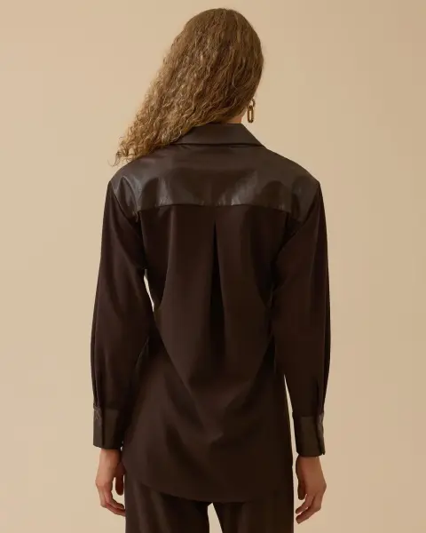 SUNİ DERİ DTY. KRUVAZE GÖMLEK PANTOLON TAKIM/ SEÇİL