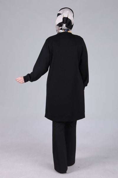 Büyük Beden Tesettür Patchwork Detaylı Tunik/Behrem