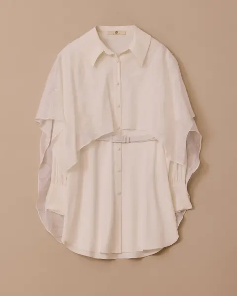 KEMERLİ PELERİN DETAYLI GÖMLEK/ SEÇİL