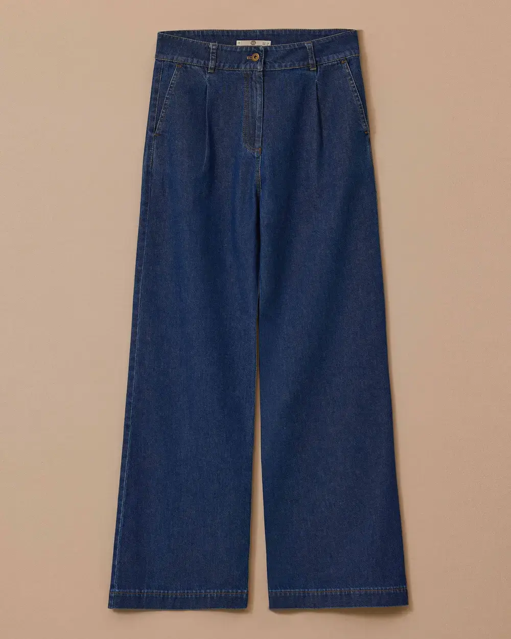 YÜKSEL BEL TEK PİLE BOL PAÇA KOT PANTOLON/SEÇİL   