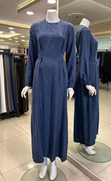 KENDİNDEN DESENLİ BELİ BAĞLAMA DTY. ELBİSE /NUSS