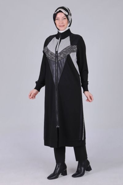 Büyük Beden Tesettür Fermuarlı Kap/Behrem