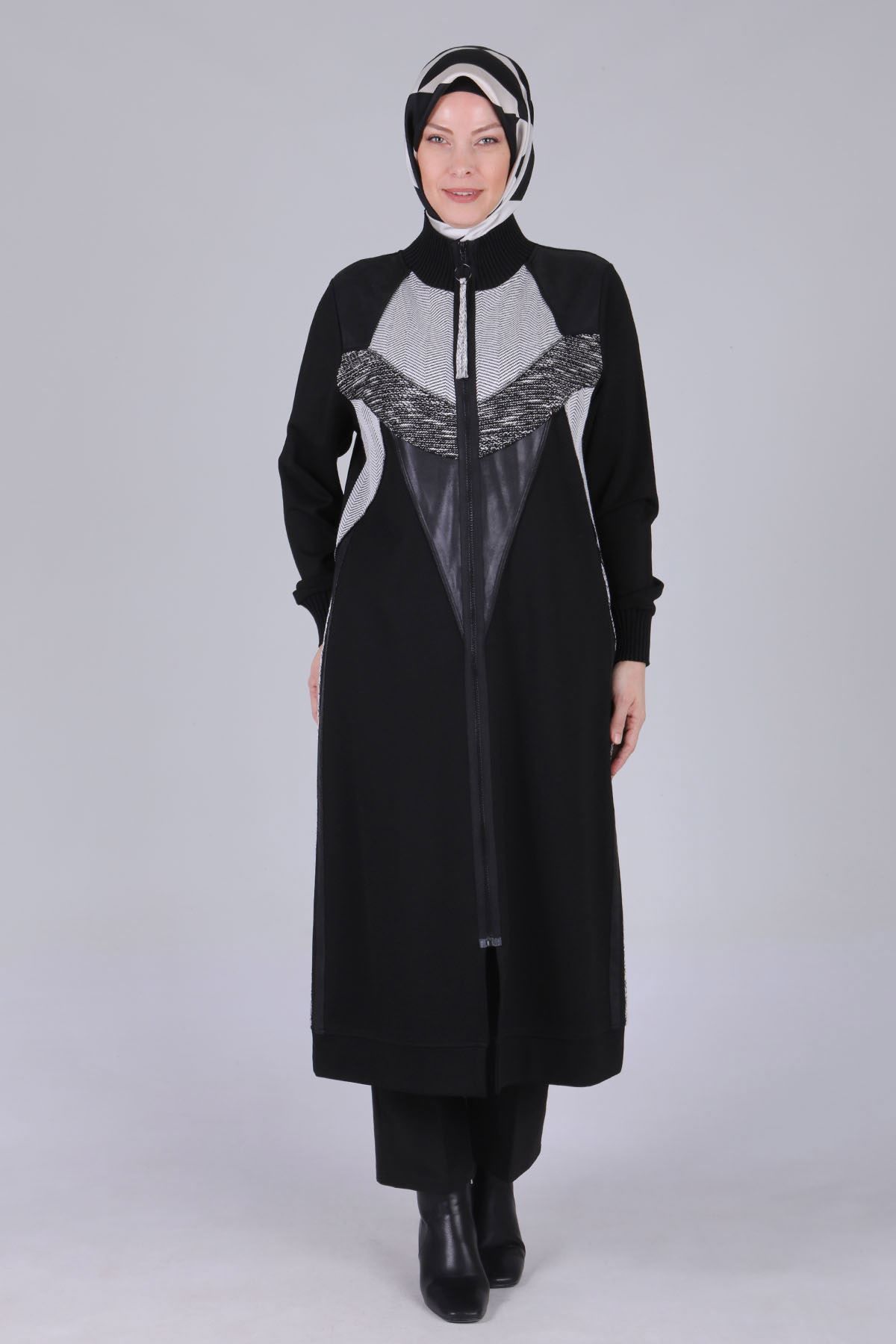 Büyük Beden Tesettür Fermuarlı Kap/Behrem