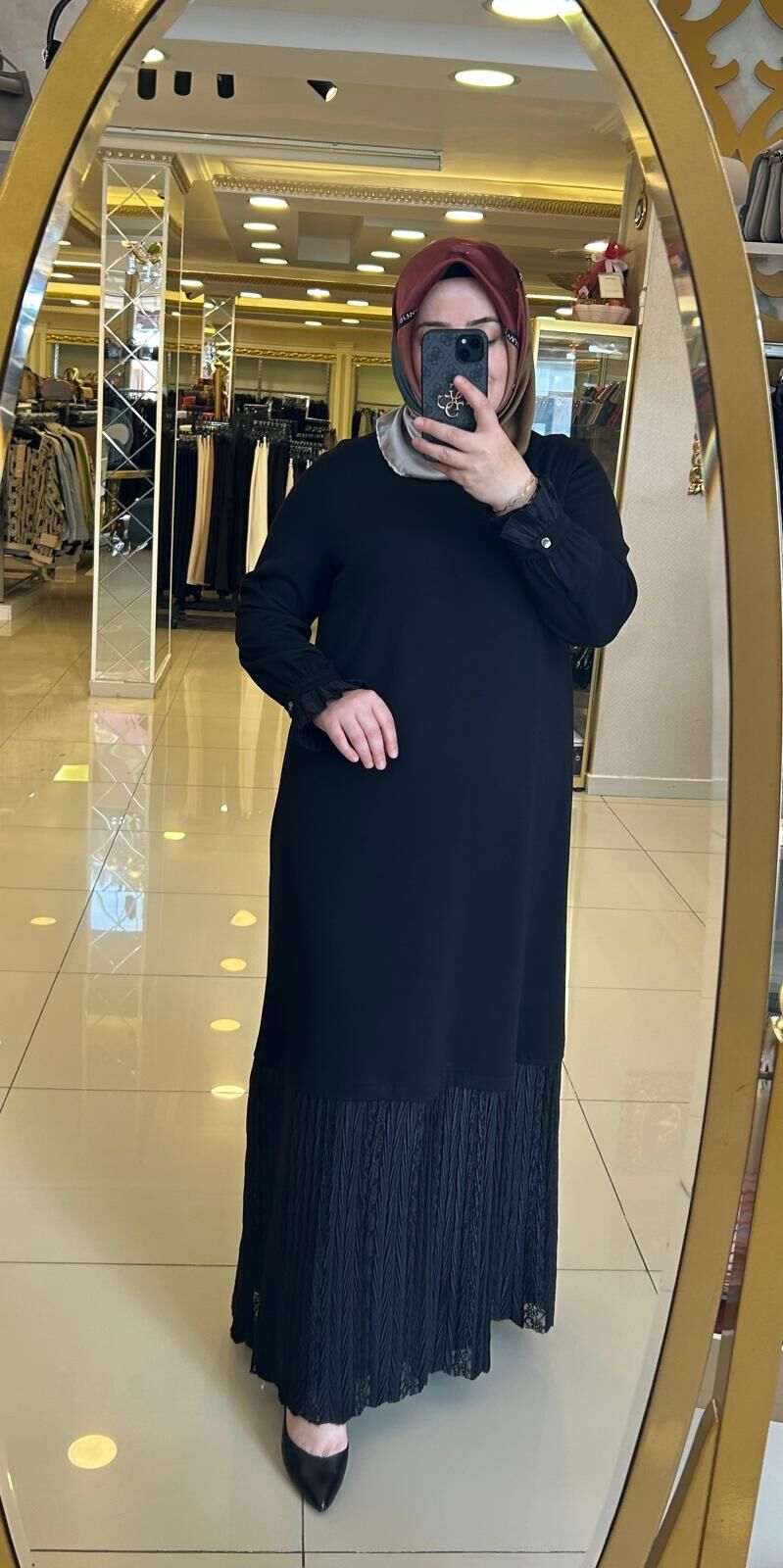 KOLYELİ ETEK UCU VE KOL UCU DTY. ELBİSE /DEFRİNA 41131