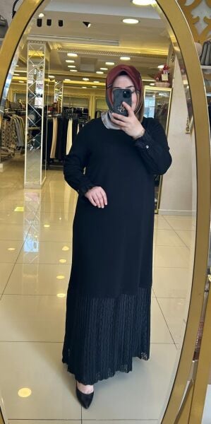 KOLYELİ ETEK UCU VE KOL UCU DTY. ELBİSE /DEFRİNA 41131