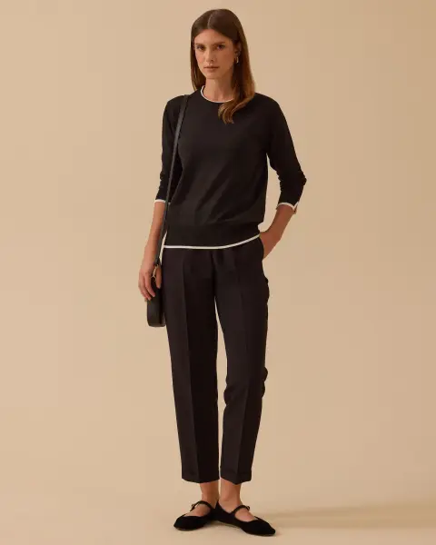 BİYE DETAYLI LASTİKLİ TRİKO BLUZ /SEÇİL