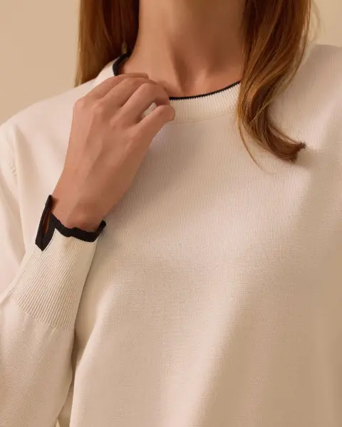 BİYE DETAYLI LASTİKLİ TRİKO BLUZ /SEÇİL