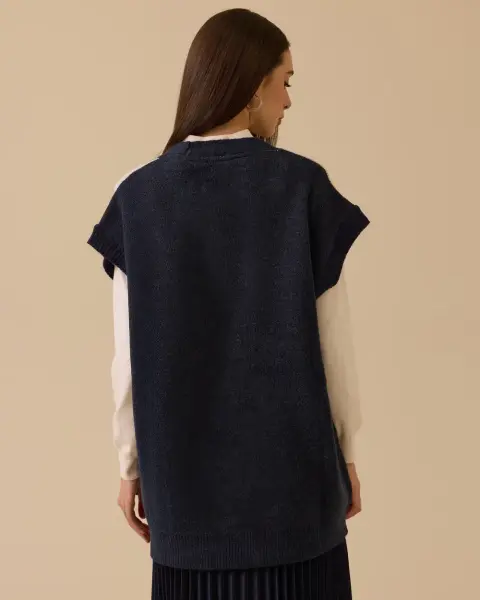 BLOK GEÇİŞLİ DÜĞMELİ TRİKO HIRKA-YELEK /SEÇİL