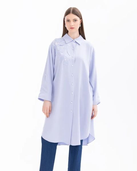 BÜYÜK BEDEN NAKIŞ DETAYLI TUNİK