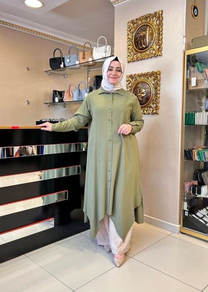 DÜĞMELİ UZUN KOL TUNİK/ SEÇİL