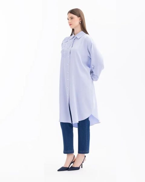 BÜYÜK BEDEN NAKIŞ DETAYLI TUNİK