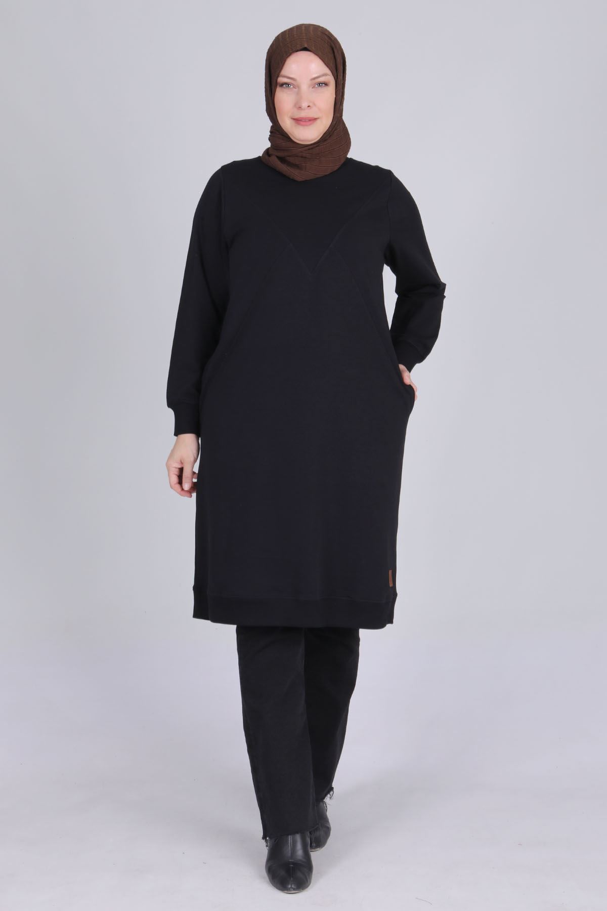 Büyük Beden Tesettür Basic İki İplik Tunik/Veka