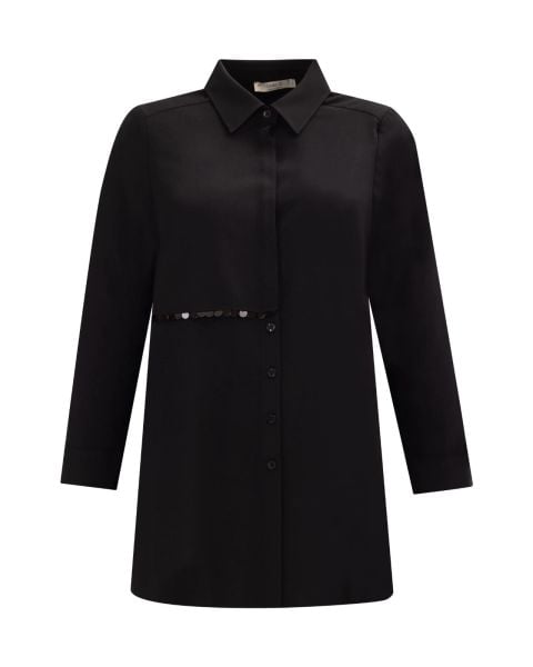 BÜYÜK BEDEN UZUN KOLLU GÖMLEK TUNİK SİYAH