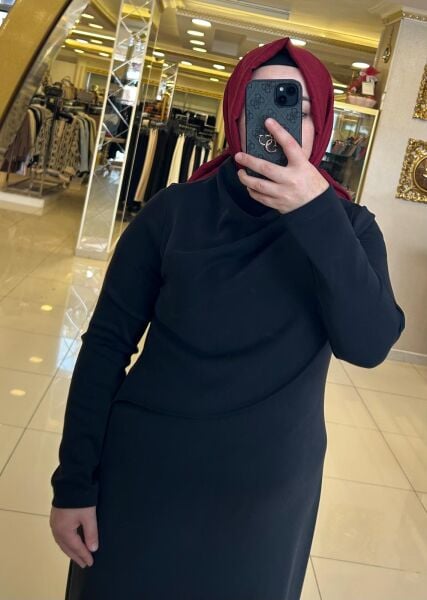 DEGAJE YAKA MODAL KUMAŞ ELBİSE/ NUSS 2044