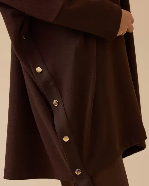 YAN DÜĞME DETAYLI OVERSIZE UZUN TUNİK /SEÇİL