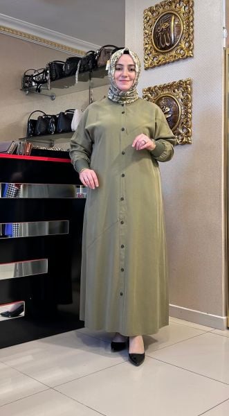 RİBANA DTY. DÜĞMELİ TENSEL ELBİSE /DEFRİNA