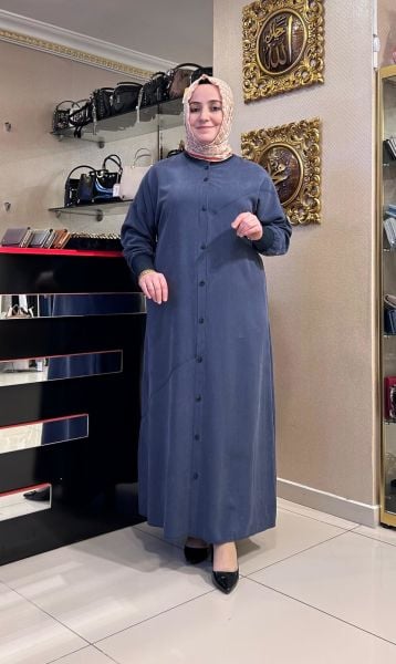 RİBANA DTY. DÜĞMELİ TENSEL ELBİSE /DEFRİNA