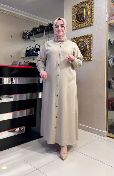 RİBANA DTY. DÜĞMELİ TENSEL ELBİSE /DEFRİNA