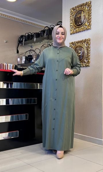 RİBANA DTY. DÜĞMELİ TENSEL ELBİSE /DEFRİNA