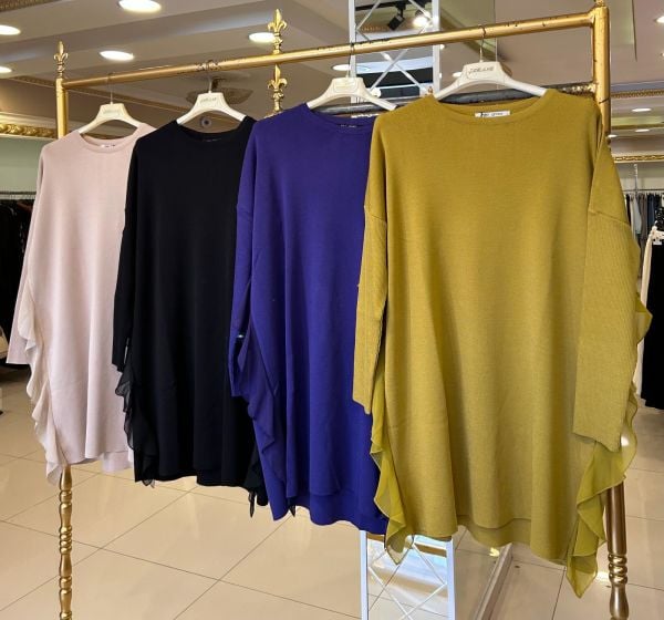 FIRFIR DETAYLI MERSERİZE TUNİK/ GHİSA