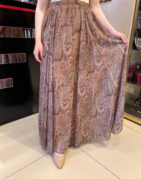 ŞAL DESEN PARÇALI ŞİFON ETEK/ GLARE