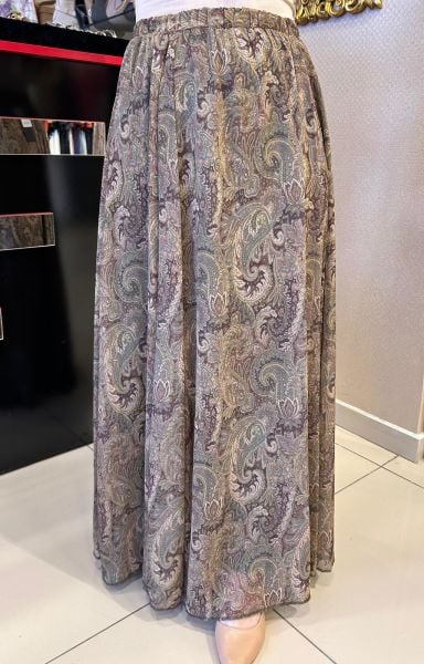 ﻿ŞAL DESEN PARÇALI ŞİFON ETEK/ GLARE