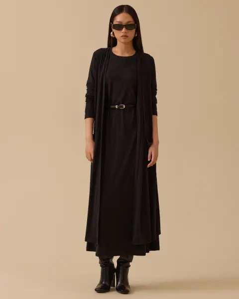 SUNİ DERİ CEPLİ UZUN HIRKA /SEÇİL   