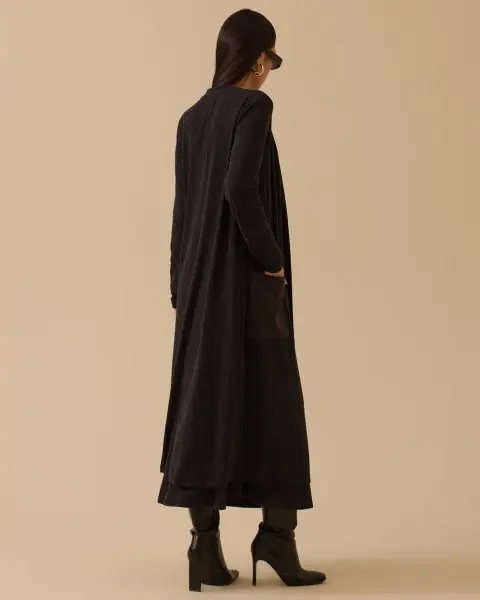 SUNİ DERİ CEPLİ UZUN HIRKA /SEÇİL   