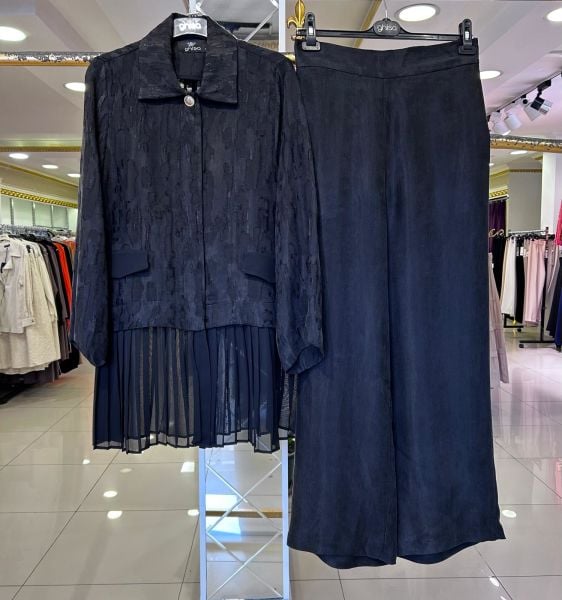 YAPRAK DESENLİ PİLİSELİ CEKET PANTOLON TAKIM/ GHİSA