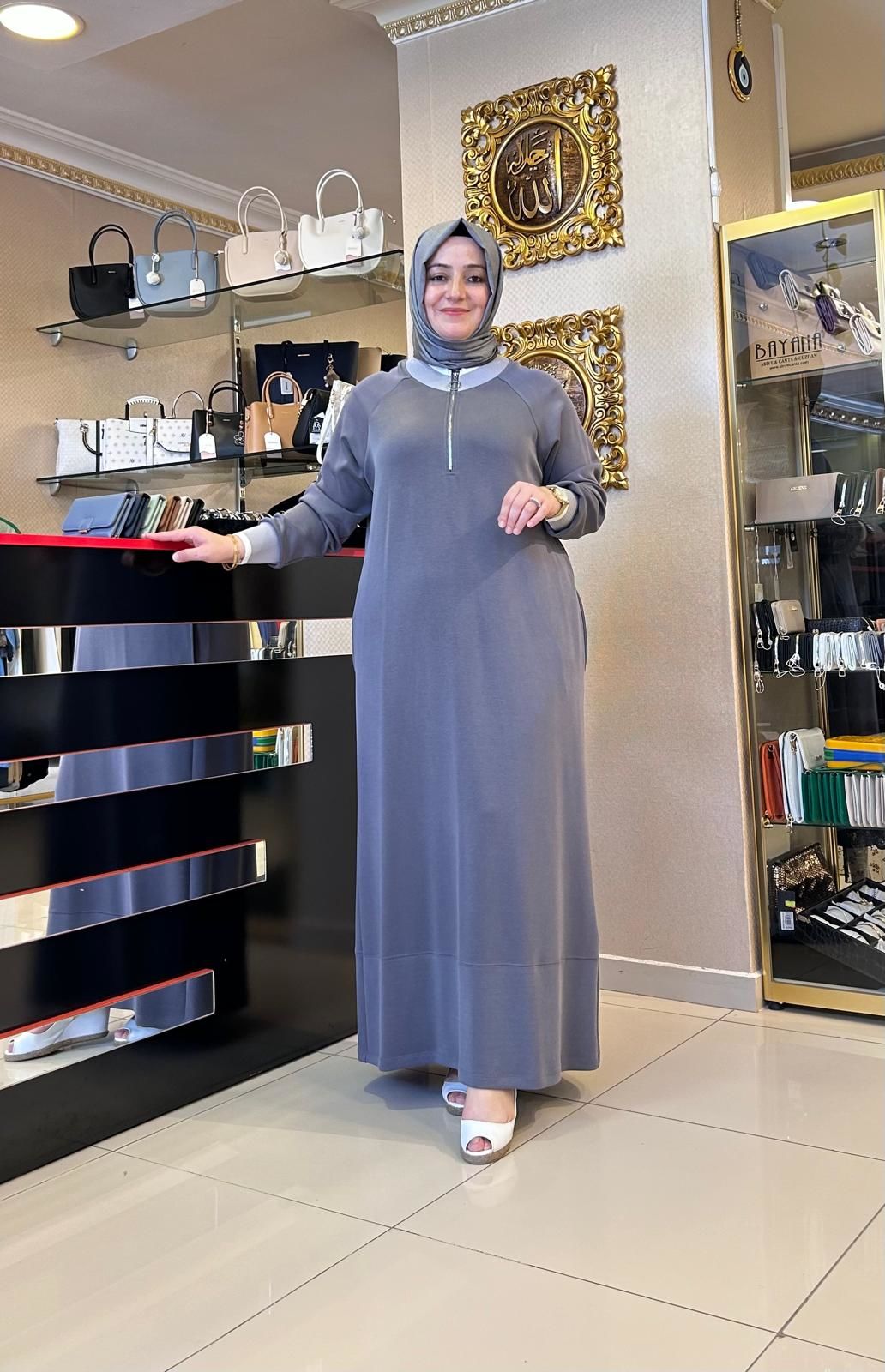 RİBANA DTY. YARIM FERMUARLI ELBİSE/ TIĞTRİKO