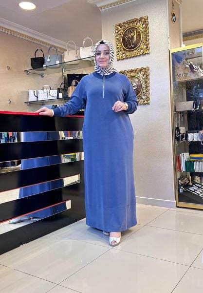 RİBANA DTY. YARIM FERMUARLI ELBİSE/ TIĞTRİKO