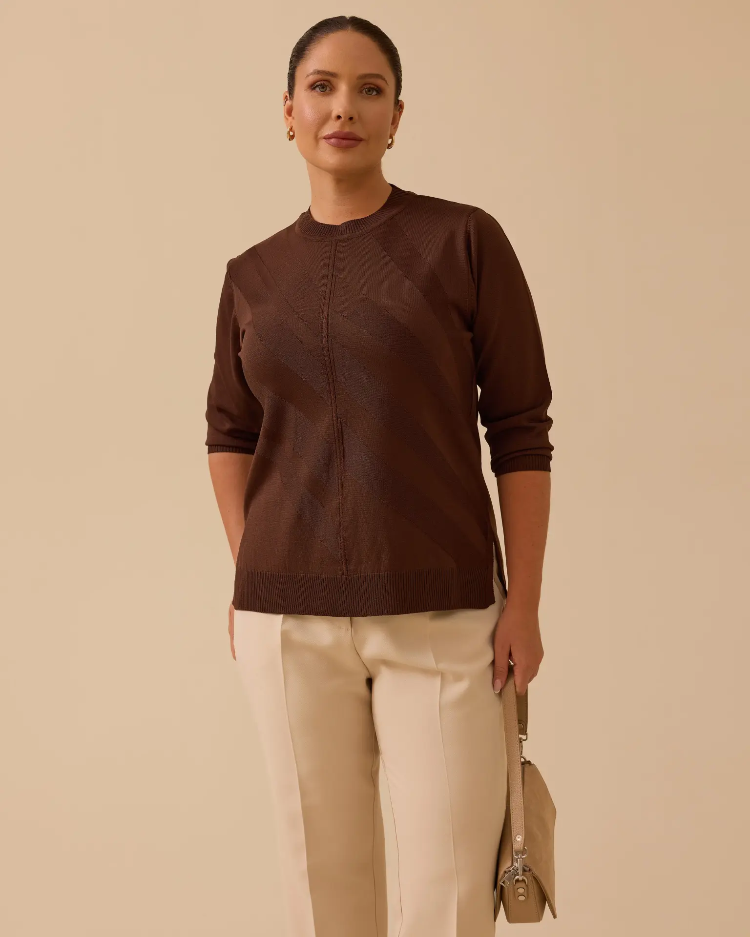 B. BEDEN DESENLİ TRİKO BLUZ /SEÇİL