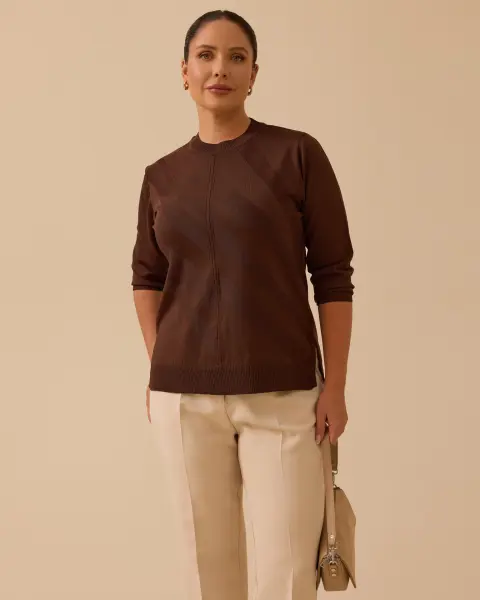 B. BEDEN DESENLİ TRİKO BLUZ /SEÇİL