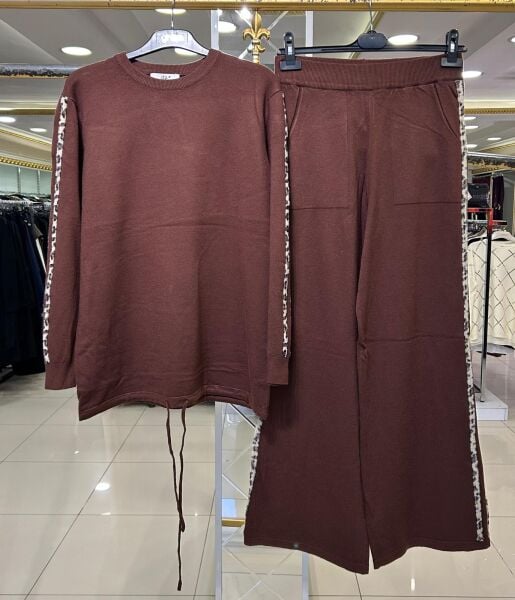 LEOPAR ŞERİT DETAYLI TRİKO TAKIM/ TIĞTRİKO