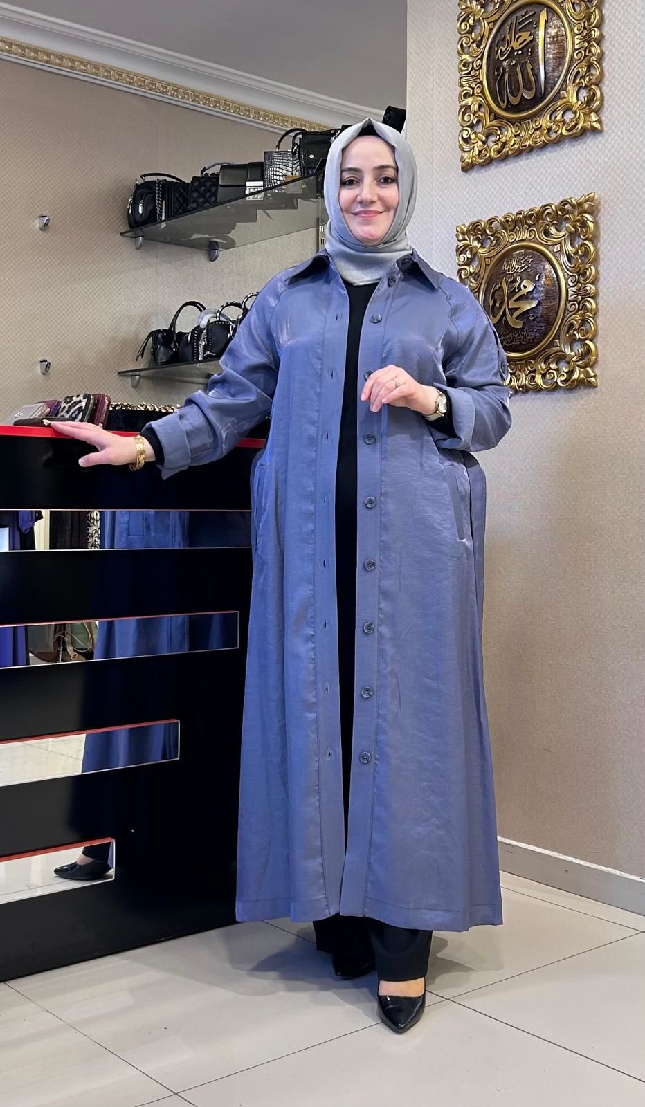 ﻿SIRTI İŞLEME DETAYLI TENSEL TRENÇ/NURCAN ÇETİN