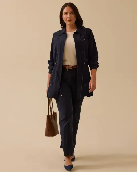 PUL İŞLEMELİ BAĞCIKLI KAP VE PANTOLON TAKIM /SEÇİL