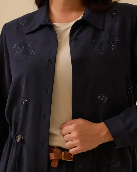 PUL İŞLEMELİ BAĞCIKLI KAP VE PANTOLON TAKIM /SEÇİL