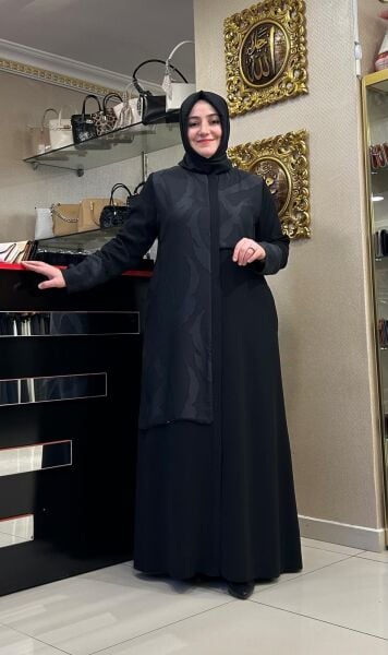 KABARTMA DESEN BONCUK İŞLEMELİ FERACE/ ZERENAY