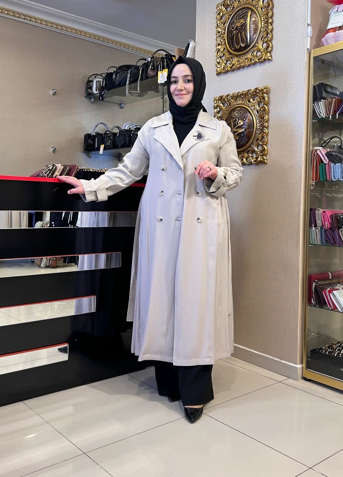 ﻿YAKASI BONCUK DTY. TENSEL TRENÇ/ NURCANÇETİN