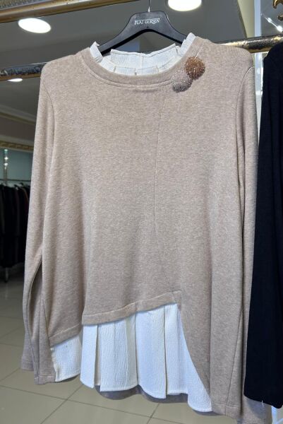 BROŞ DTY. ETEK UCU FIRFIRLI BLUZ/ FUAT GÜRŞEN 