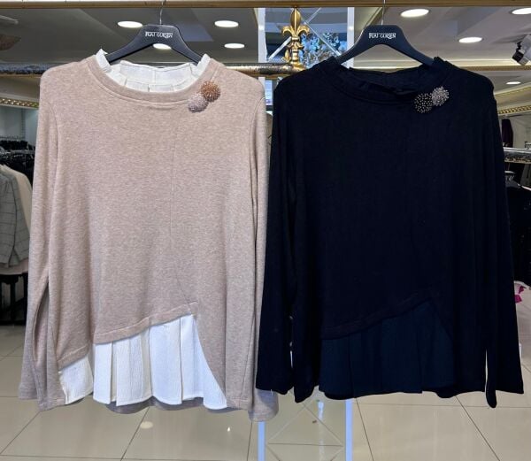 BROŞ DTY. ETEK UCU FIRFIRLI BLUZ/ FUAT GÜRŞEN 